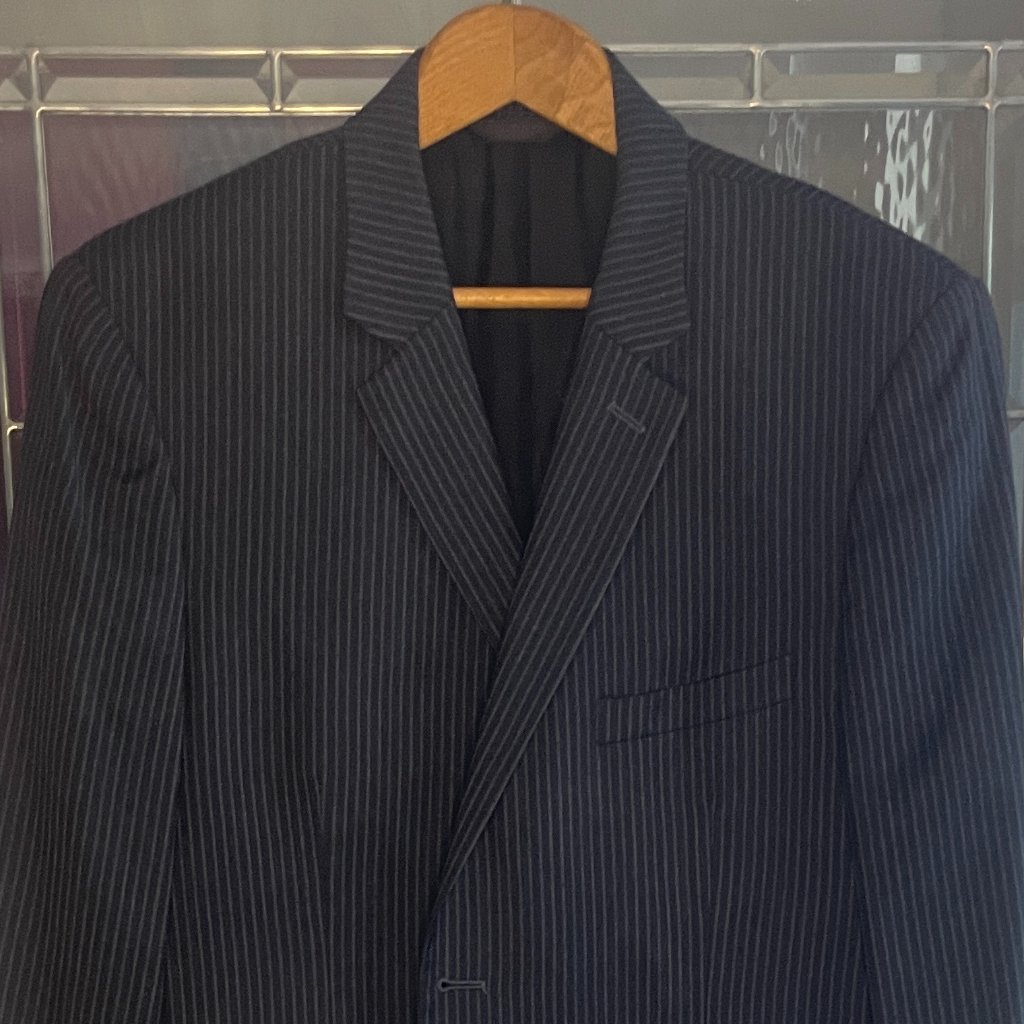 Calvin Klein Collection Wool Blue/ Grey Pin Stripe Blazer Jacket Men's 42/43r